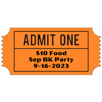 Sep '23 Big Kahuna Party Food Ticket